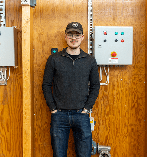 Porträtt på Edwin Waldetoft i skolan